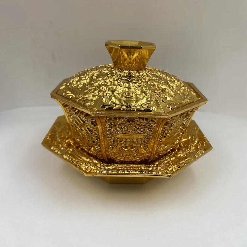 Gilded Covered Bowl Antique Style Collectible Tea Bowl Eight Treasures Covered Bowl Household Dragon and Phoenix Home Gold Eight
Gilded Covered Bowl Antique Style Collectible Tea Bowl Eight Treasures Covered Bowl Household Dragon and Phoenix Home Gold Eight