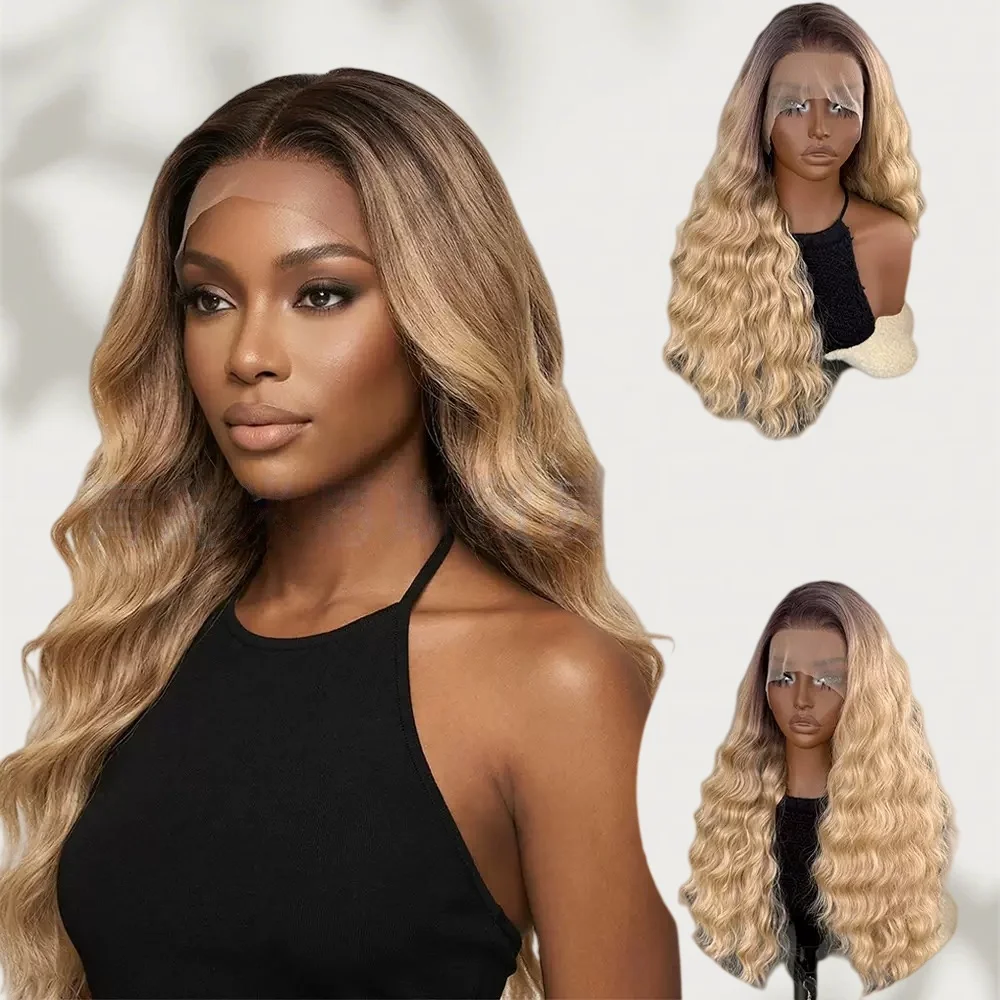 Long Wavy Ombre Lace Front Wig Synthetic Hair 13x4 Frontal Wigs for Black Women High Temperature Fiber Daily Party
Long Wavy Ombre Lace Front Wig Synthetic Hair 13x4 Frontal Wigs for Black Women High Temperature Fiber Daily Party