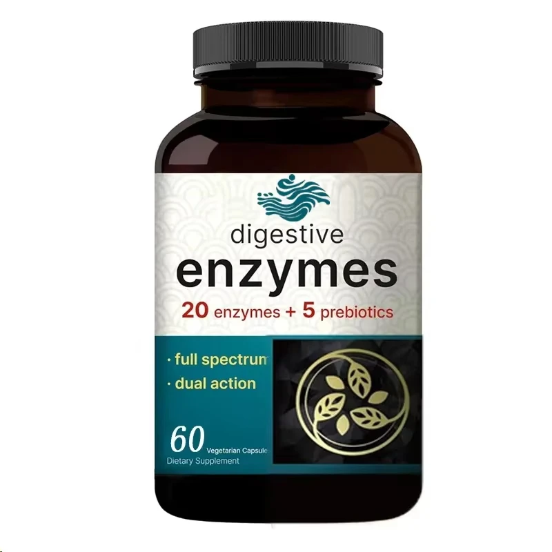 60 Vegetarian Capsules Containing 20 Enzymes and 5 Prebiotics, Promoting Intestinal and Relieving Bloating
60 Vegetarian Capsules Containing 20 Enzymes and 5 Prebiotics, Promoting Intestinal and Relieving Bloating