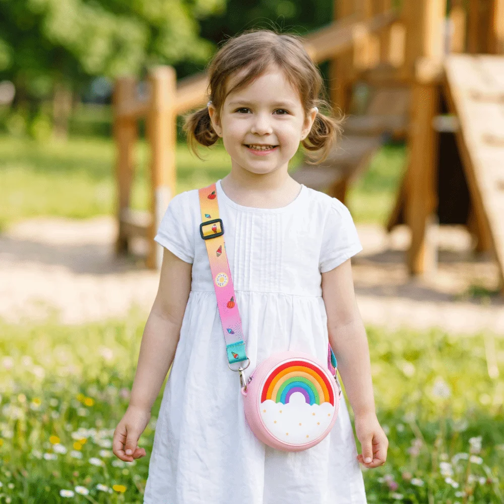 Mini Size Donut Crossbody Bag Zipper Closure Adjustable Strap Mini Snack Bag Silicone Material Rainbow Design
Mini Size Donut Crossbody Bag Zipper Closure Adjustable Strap Mini Snack Bag Silicone Material Rainbow Design