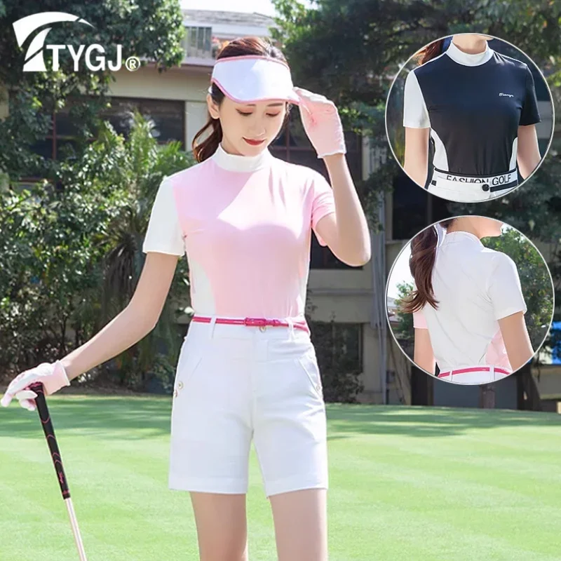 TTYGJ Women Elastic Quick Dry Golf Shirt Ladies Breathable Stand Collar T-shirt Women Patchwork Short Sleeve Top Casual Wear
TTYGJ Women Elastic Quick Dry Golf Shirt Ladies Breathable Stand Collar T-shirt Women Patchwork Short Sleeve Top Casual Wear