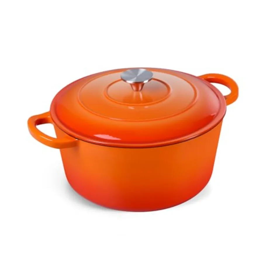 Чугунная жаровня 3QT с крышкой, круглая, для выпечки хлеба на закваске, маленькая, эмалированная, сверхпрочная посуда для приготовления пищи - оранжевая
Чугунная жаровня 3QT с крышкой, круглая, для выпечки хлеба на закваске, маленькая, эмалированная, сверхпрочная посуда для приготовления пищи - оранжевая