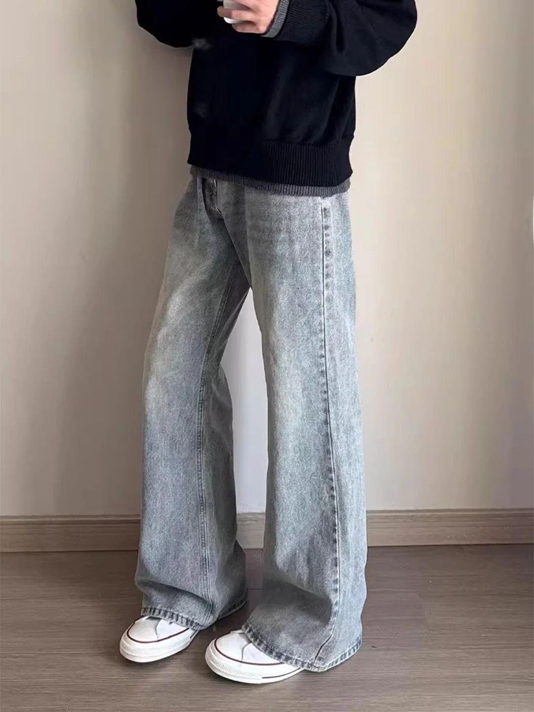 Retro Blue Jeans Men's Straight Leg mid Waist Casual Trousers Wear Resistant And Non Shrinkage for Autumn Winter
Retro Blue Jeans Men's Straight Leg mid Waist Casual Trousers Wear Resistant And Non Shrinkage for Autumn Winter