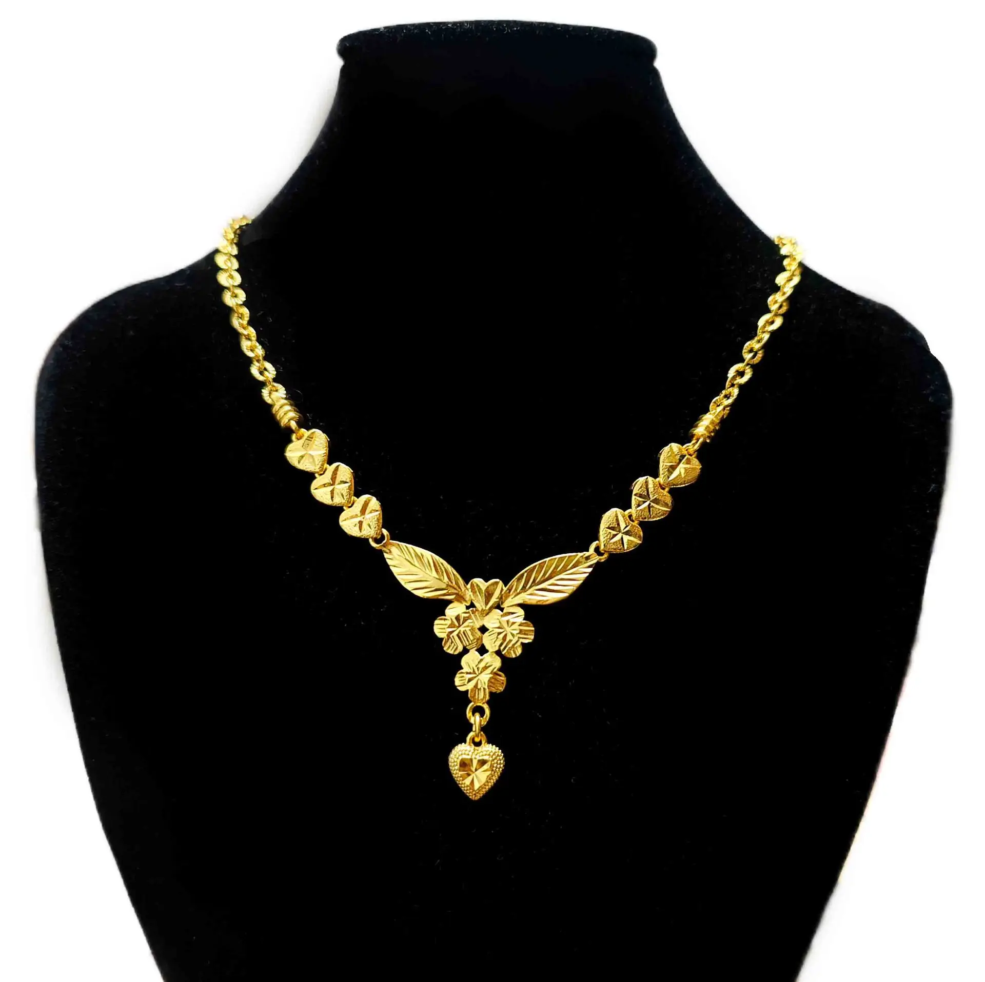 Luxury 24K 9999 Pure Gold real gold Women's multi-layer love flower leaf pendant necklace clavicle chain
Luxury 24K 9999 Pure Gold real gold Women's multi-layer love flower leaf pendant necklace clavicle chain