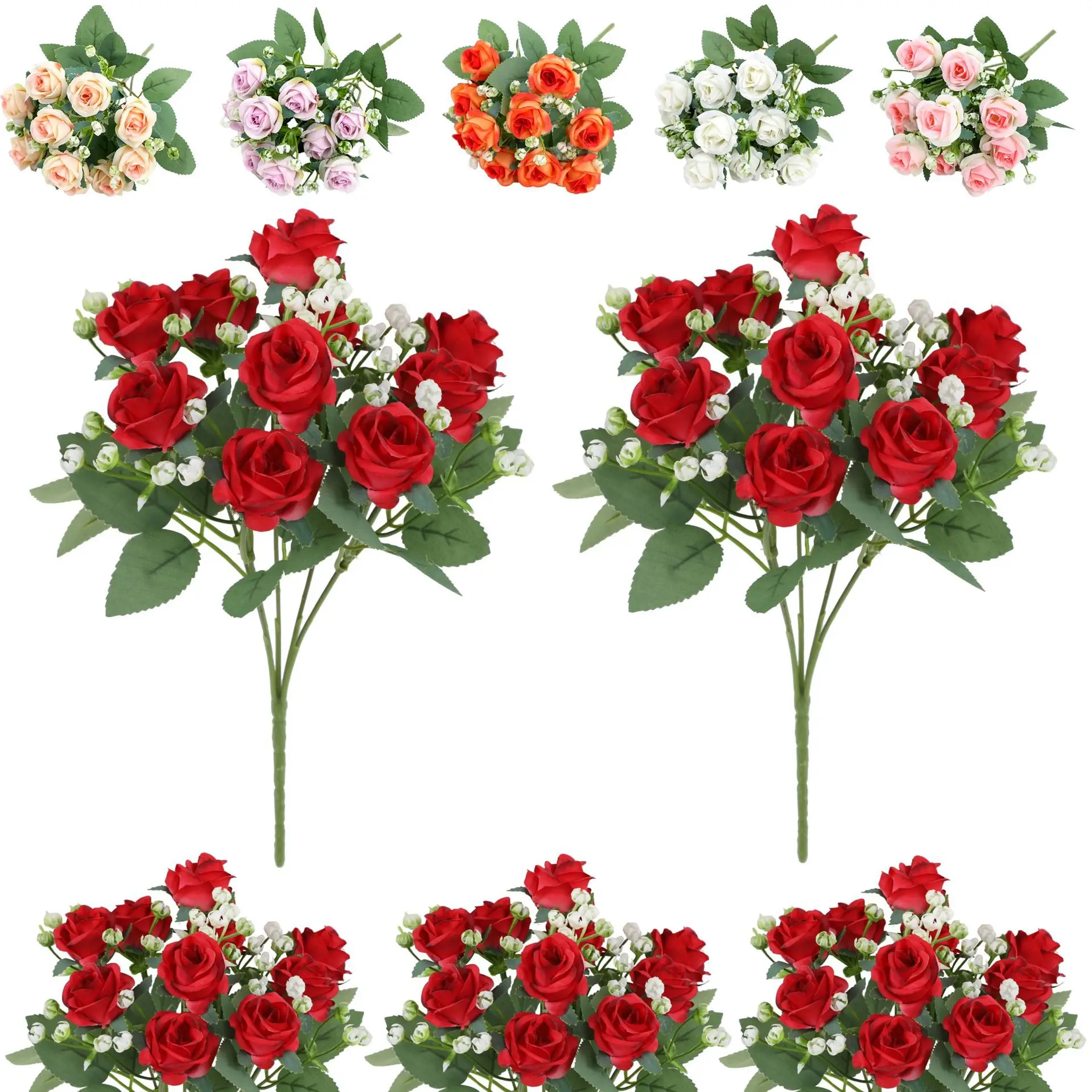 Miniature artificial roses, wedding bridal bouquets, living room floral arrangements,gradient roses,wholesale artificial flowers
Miniature artificial roses, wedding bridal bouquets, living room floral arrangements,gradient roses,wholesale artificial flowers