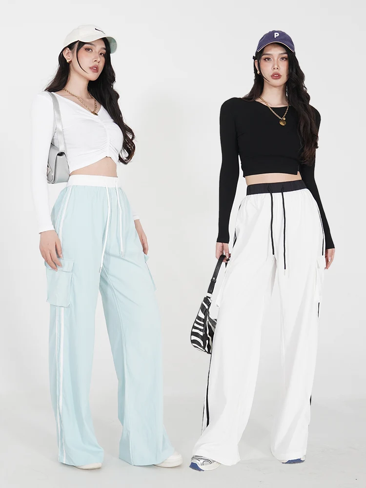 High Waist Wide Leg Workwear Pants American High Street Style Jazz Dance Sport Long Trousers Patchwork Color Block Big Pocket
High Waist Wide Leg Workwear Pants American High Street Style Jazz Dance Sport Long Trousers Patchwork Color Block Big Pocket