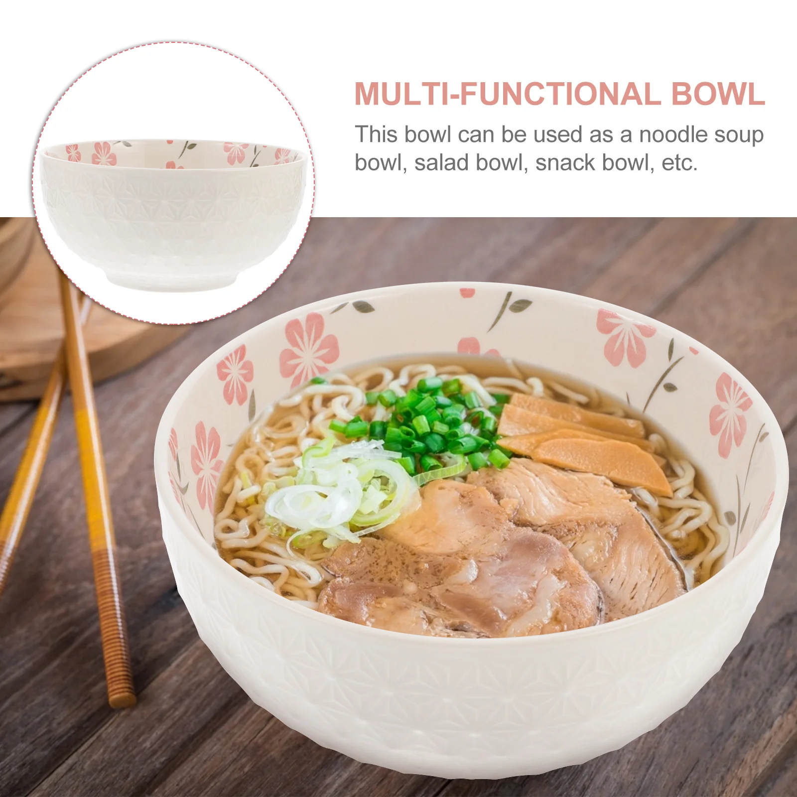 1Pcs Embossed Rice Bowl Japanese Style Large Diameter Nonslip Multi- Noodle Salad Cereal Pasta Fruit Dumpling
1Pcs Embossed Rice Bowl Japanese Style Large Diameter Nonslip Multi- Noodle Salad Cereal Pasta Fruit Dumpling