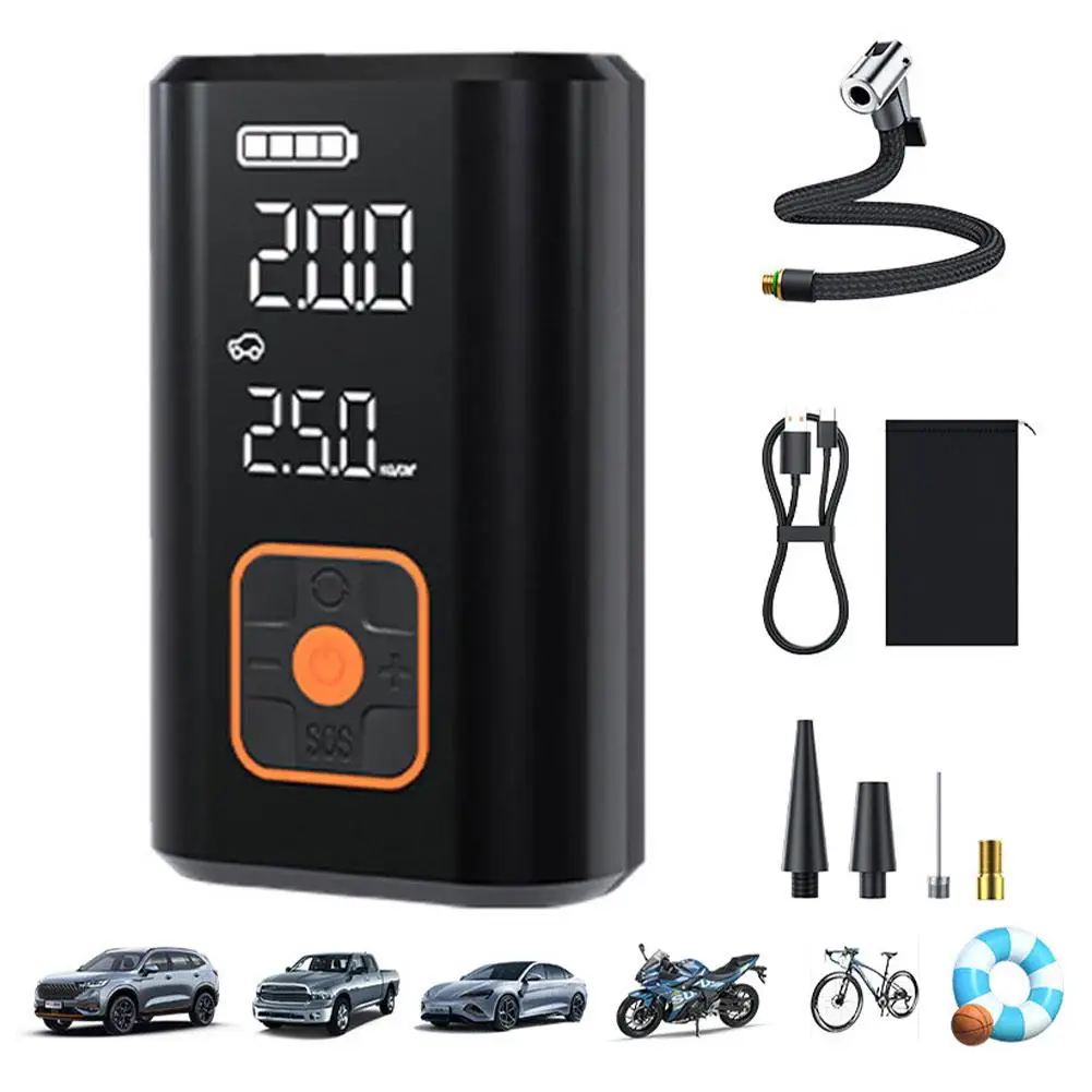 Проводной/беспроводной автомобильный воздушный компрессор 150 фунтов на квадратный дюйм, портативный электрический насос для накачивания шин для мотоцикла, велосипеда, автоматические шарики для шин J8O4
Проводной/беспроводной автомобильный воздушный компрессор 150 фунтов на квадратный дюйм, портативный электрический насос для накачивания шин для мотоцикла, велосипеда, автоматические шарики для шин J8O4
