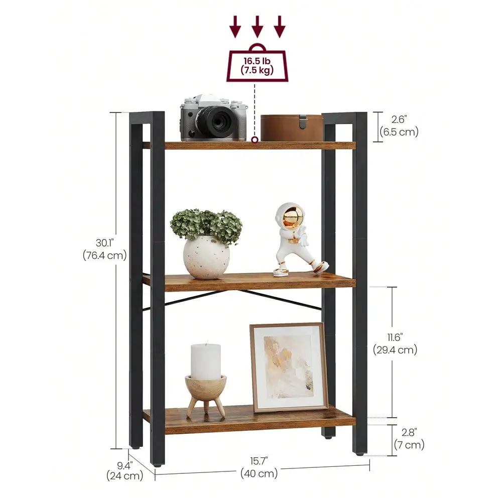 3Tier Bookshelf, Bookcase With Steel Frame, Book Shelf For Living Room, Home Office, Study, 9.4 X 15.7 X 30.1 Inches, Industria
3Tier Bookshelf, Bookcase With Steel Frame, Book Shelf For Living Room, Home Office, Study, 9.4 X 15.7 X 30.1 Inches, Industria