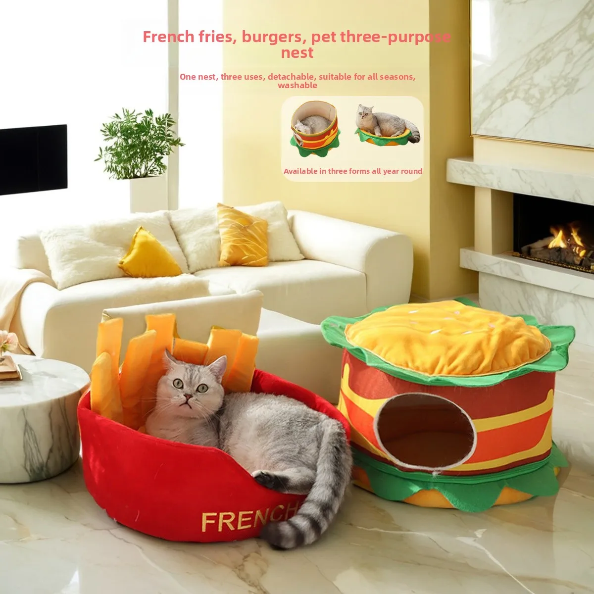 Pet Bed Nest Winter Warm All Seasons Closed Se Super Large over Winter Blanket Burger French Fries Design Home Comfort
Pet Bed Nest Winter Warm All Seasons Closed Se Super Large over Winter Blanket Burger French Fries Design Home Comfort