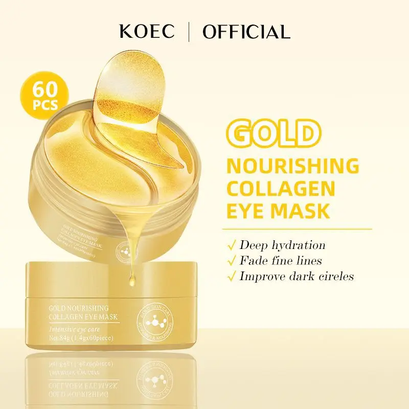 60PCs KOEC 24K Gold Collagen Eye Mask Patch Nourishing Repairing Brightening Anti-Wrinkle Fade Black Circles Allantoin Glycerin
60PCs KOEC 24K Gold Collagen Eye Mask Patch Nourishing Repairing Brightening Anti-Wrinkle Fade Black Circles Allantoin Glycerin