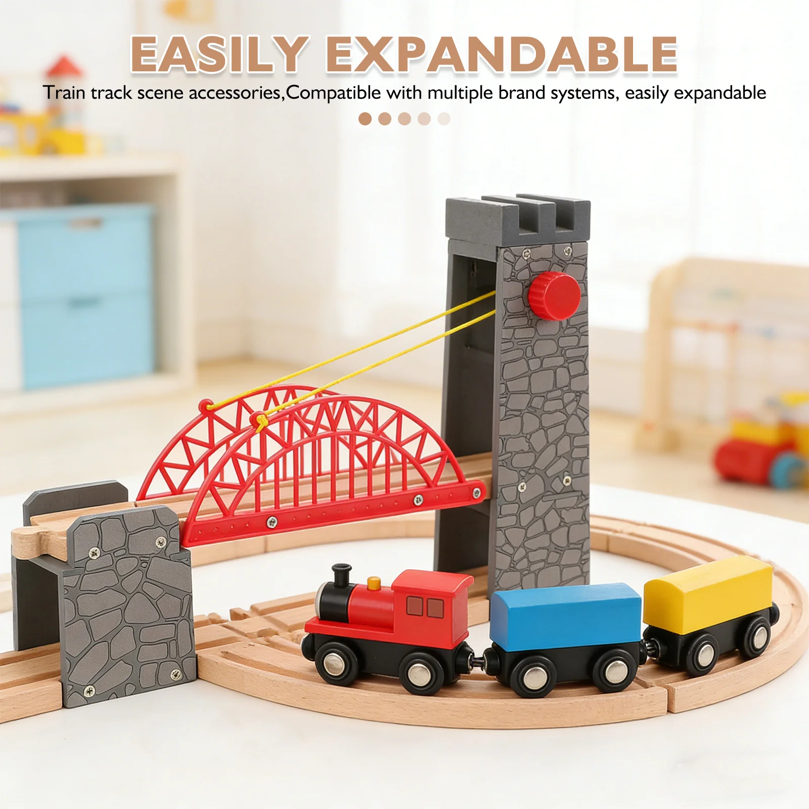 Wooden Train Set Accessories Universal Compatible Railway Bridge Expansion Block for Kids Track Assembly Scenery
Wooden Train Set Accessories Universal Compatible Railway Bridge Expansion Block for Kids Track Assembly Scenery
