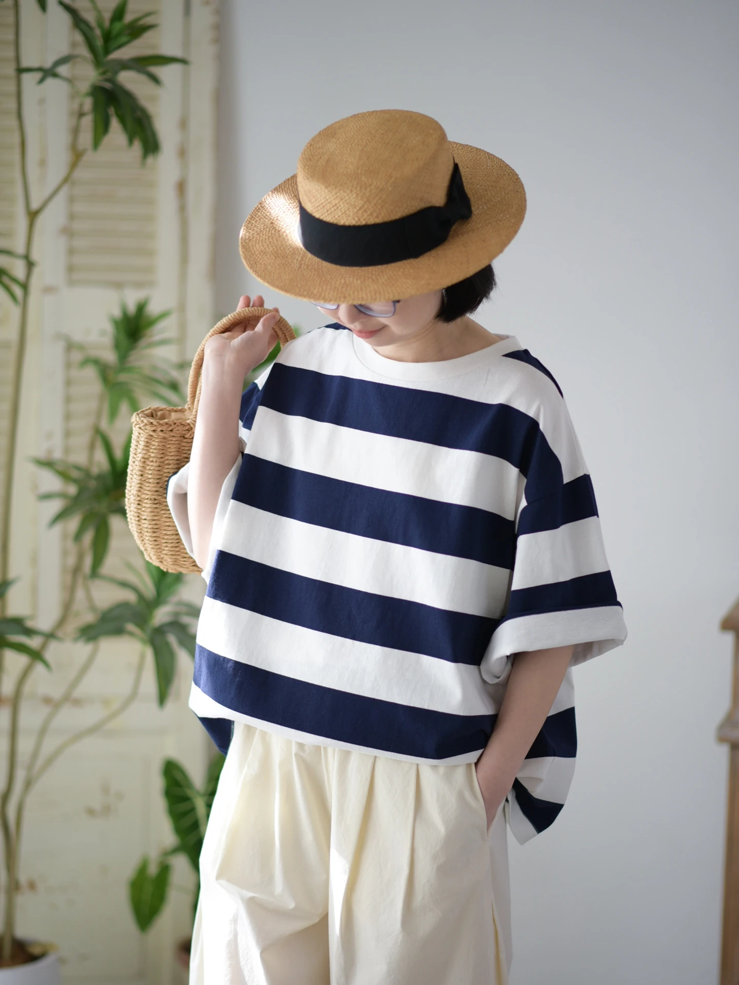 Weiyang Forest Loose Fit Striped Five-Quarter Sleeve T-Shirt Pure Cotton round Neck Casual Versatile Women's Top
Weiyang Forest Loose Fit Striped Five-Quarter Sleeve T-Shirt Pure Cotton round Neck Casual Versatile Women's Top