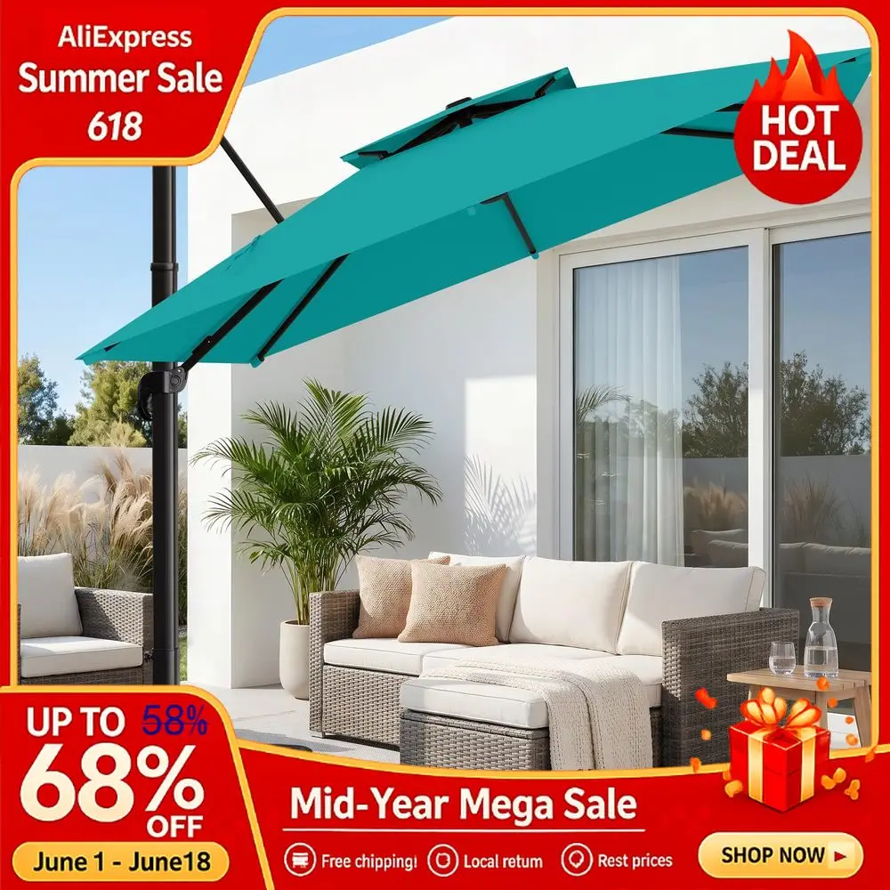 1010FT DoubleTop Cantilever Patio Umbrella,Square Offset Umbrella 360 Degree Rotation,Heavy Duty Patio Umbrella for Gard, Custom
1010FT DoubleTop Cantilever Patio Umbrella,Square Offset Umbrella 360 Degree Rotation,Heavy Duty Patio Umbrella for Gard, Custom