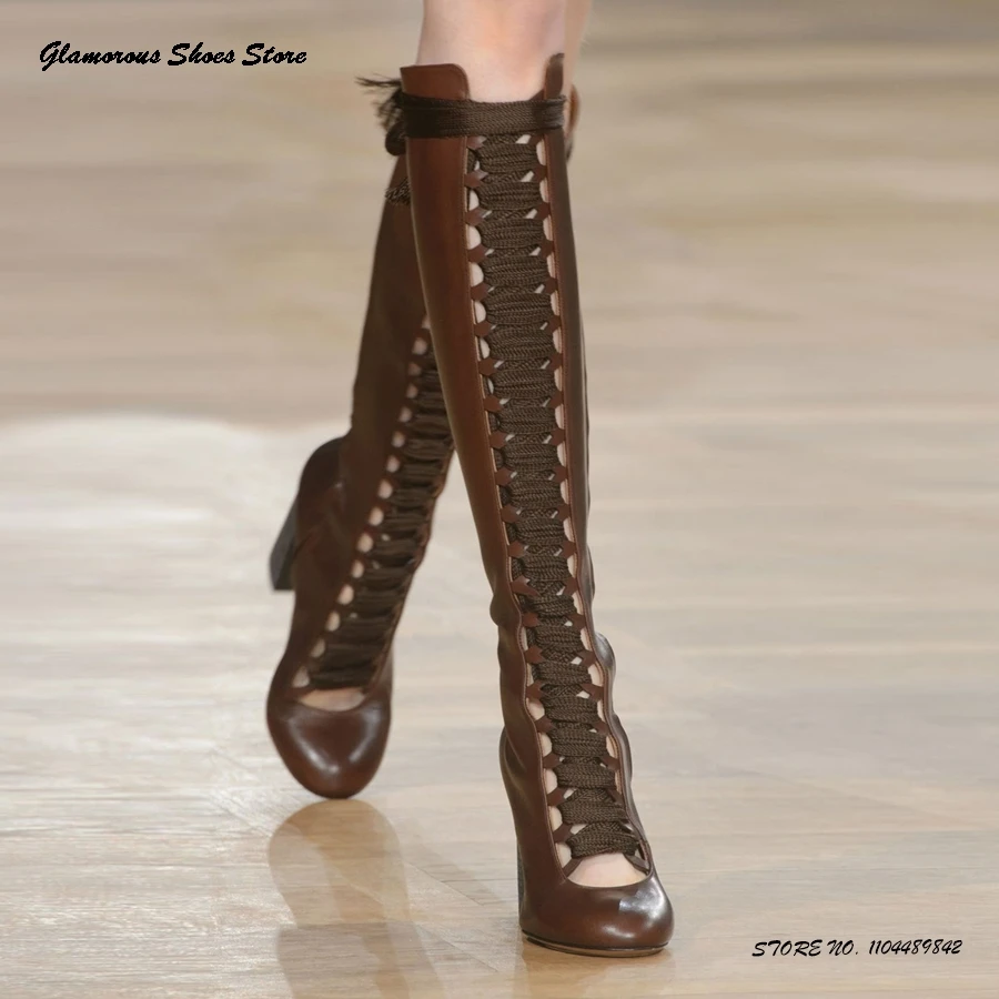 Hollow Out Lace-up Modern Boots Women's Round Toe Chunky Heels Party Dress Shoes Spring Summer Vintage Cross-tied Trendy Boots
Hollow Out Lace-up Modern Boots Women's Round Toe Chunky Heels Party Dress Shoes Spring Summer Vintage Cross-tied Trendy Boots