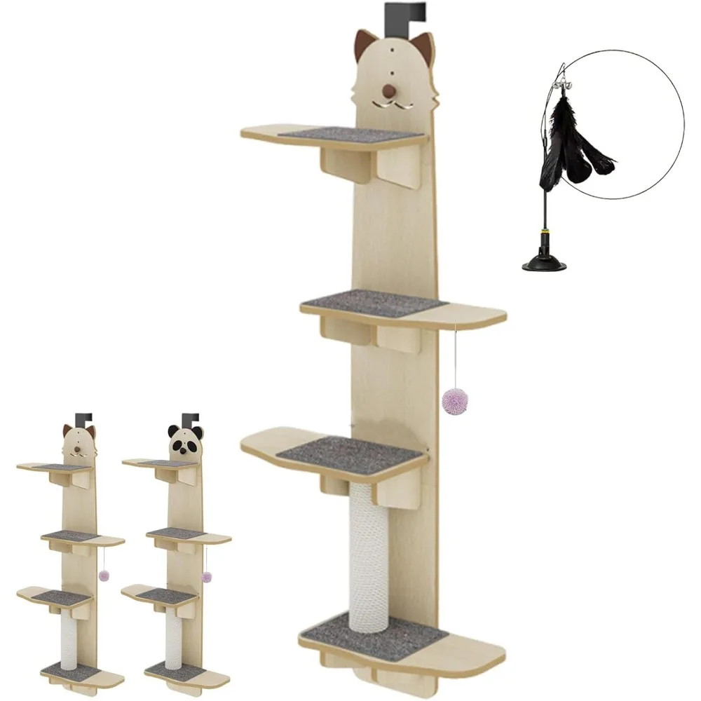 Door Hanging Cat Shelf, Over The Perch, Hook Tree Climber with Plush Cushion and Ball for Indoor (High Fiber-A, Thickness 0.6in)
Door Hanging Cat Shelf, Over The Perch, Hook Tree Climber with Plush Cushion and Ball for Indoor (High Fiber-A, Thickness 0.6in)