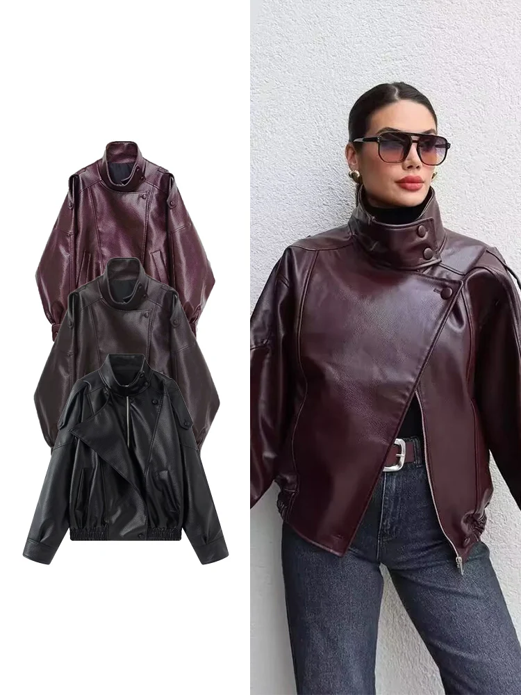 Casual Women Chic Leather Jackets Long Sleeve Zipper Elastic Oversized Coats Fashion 2025 Fall Winter PU Streetwear Coats
Casual Women Chic Leather Jackets Long Sleeve Zipper Elastic Oversized Coats Fashion 2025 Fall Winter PU Streetwear Coats
