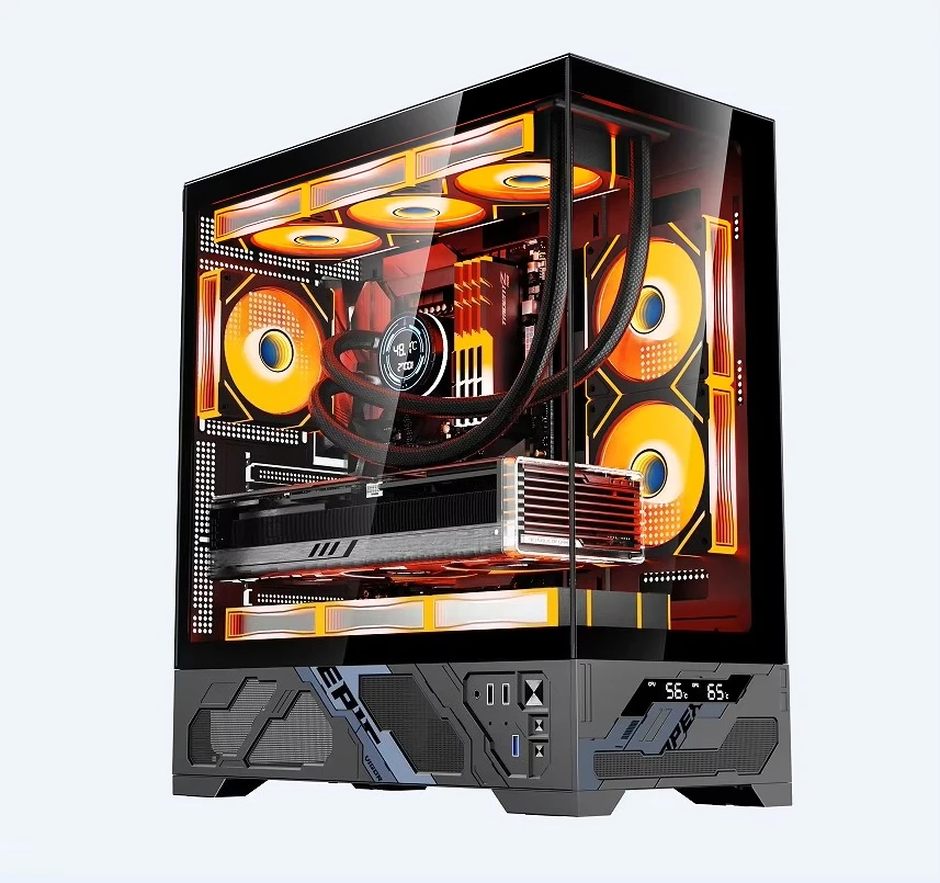 ATX Digital Display No-column Seaview Acrylic Full Tower 360 Water-cooled Desktop Computer Case
ATX Digital Display No-column Seaview Acrylic Full Tower 360 Water-cooled Desktop Computer Case