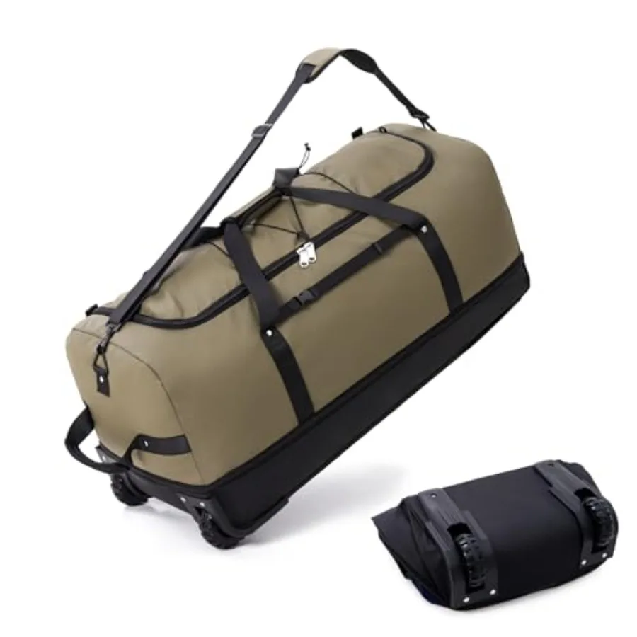 Expandable from 110L to 140L 31.5" Rolling Duffle Bag with 2 Wheels, Foldable Travel Duffel Bag with Large Convertible Compartm
Expandable from 110L to 140L 31.5" Rolling Duffle Bag with 2 Wheels, Foldable Travel Duffel Bag with Large Convertible Compartm