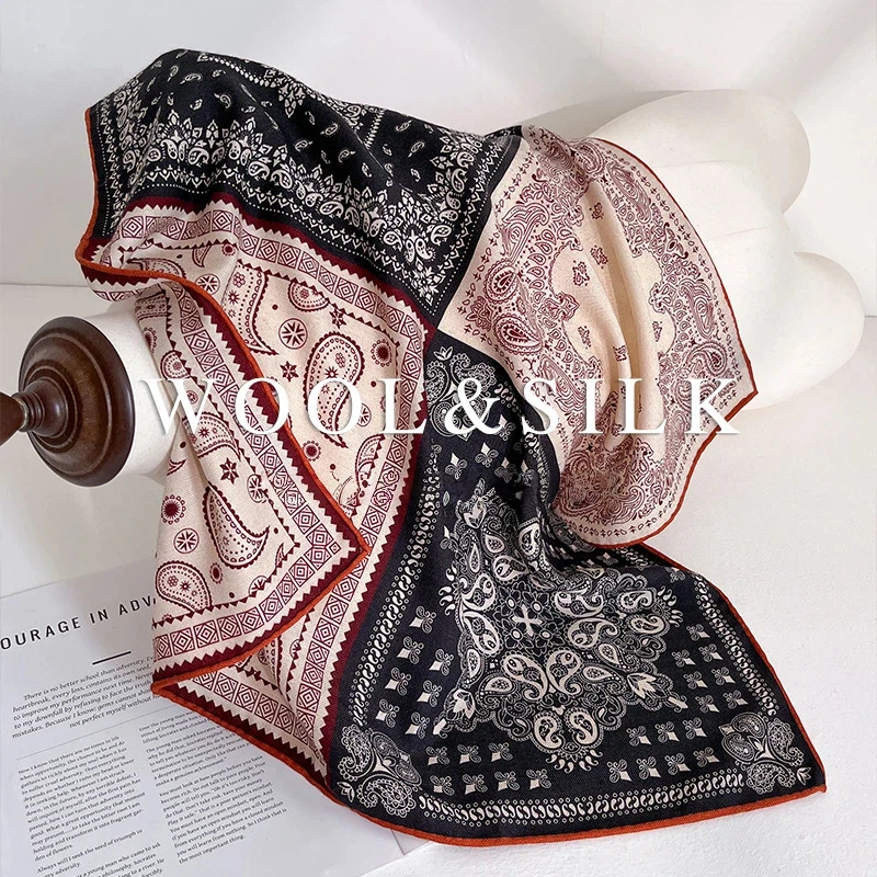 70% Wool 30% Real Silk Scarf for Women Bandana Square Scarves Paisley Patchwork Wrap Kerchief Beach Hijab foulard
70% Wool 30% Real Silk Scarf for Women Bandana Square Scarves Paisley Patchwork Wrap Kerchief Beach Hijab foulard