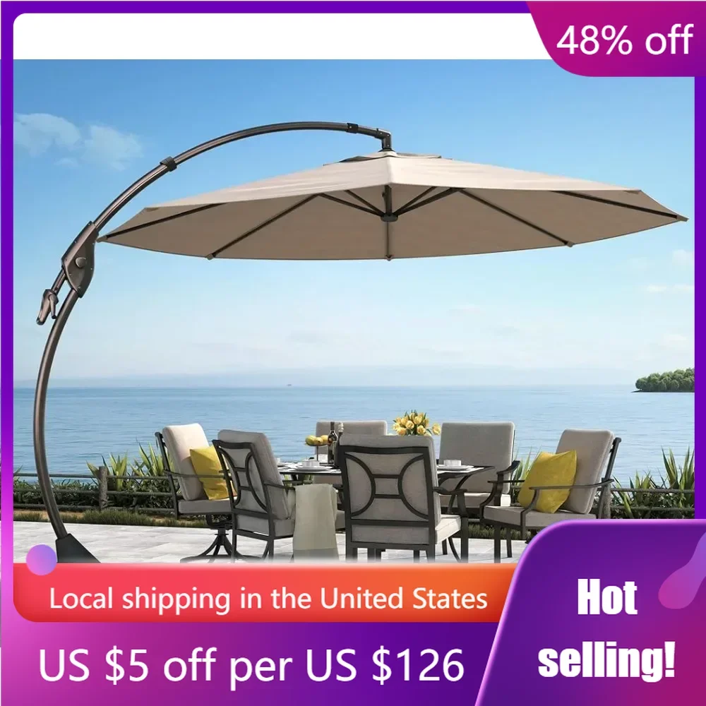 Outdoor Terrace Furniture Curvy Aluminum Cantilever Umbrella With Base Large Outdoor Garden Umbrella for the Beach Parasol Patio
Outdoor Terrace Furniture Curvy Aluminum Cantilever Umbrella With Base Large Outdoor Garden Umbrella for the Beach Parasol Patio