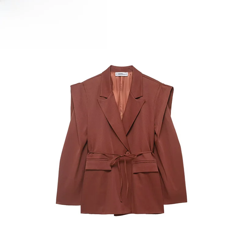 Faionable Wide oulder Suit Jaet for Women ZR Autumn New Sle Belted Sli Quali Polyester Busin Wear
Faionable Wide oulder Suit Jaet for Women ZR Autumn New Sle Belted Sli Quali Polyester Busin Wear