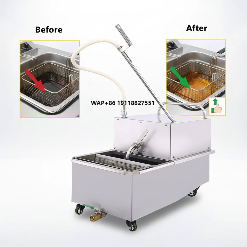 Portable Oil Filtering Unit Machine for Commercial Deep Fryer Oil Cleaning System
Portable Oil Filtering Unit Machine for Commercial Deep Fryer Oil Cleaning System