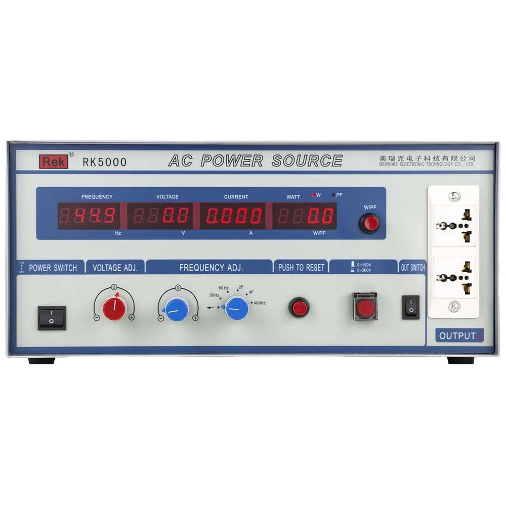 Variable Frequency Power Supply RK5000 Power 500VA Voltage 300V Frequency 45-70Hz 50Hz 60Hz 2F 4F 400Hz
Variable Frequency Power Supply RK5000 Power 500VA Voltage 300V Frequency 45-70Hz 50Hz 60Hz 2F 4F 400Hz
