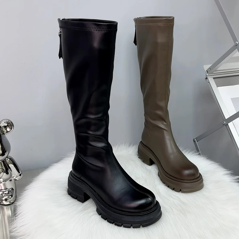 New High Boots for Women Designer Fashion Heeled Shoes Winter Knee High Chelsea Boots Cozy Brand Motorcycle Boots Mujer Zapatos
New High Boots for Women Designer Fashion Heeled Shoes Winter Knee High Chelsea Boots Cozy Brand Motorcycle Boots Mujer Zapatos