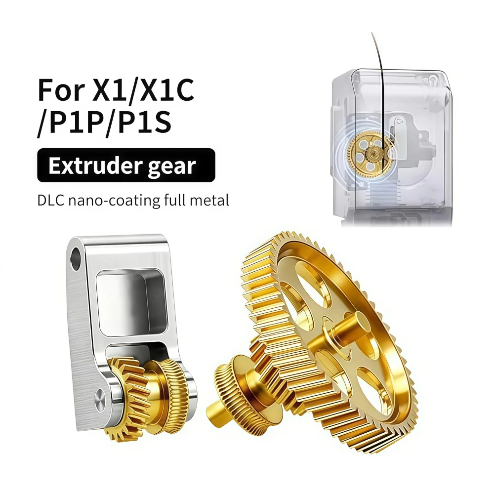Upgraded Extruder Brass Gear for Bambu-Lab P1P/P1S/X1C/X1E 3D Printers,Golden RNC Nano Coating Hardened Tool Steel Extruder Gear
Upgraded Extruder Brass Gear for Bambu-Lab P1P/P1S/X1C/X1E 3D Printers,Golden RNC Nano Coating Hardened Tool Steel Extruder Gear