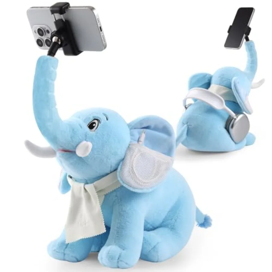 Phone Holder Phone Mount with 360° Rotating Clip 45° Adjustable Trunk Elephant Stuffed Animal with Ear Pockets Glasses Cloth Sc
Phone Holder Phone Mount with 360° Rotating Clip 45° Adjustable Trunk Elephant Stuffed Animal with Ear Pockets Glasses Cloth Sc