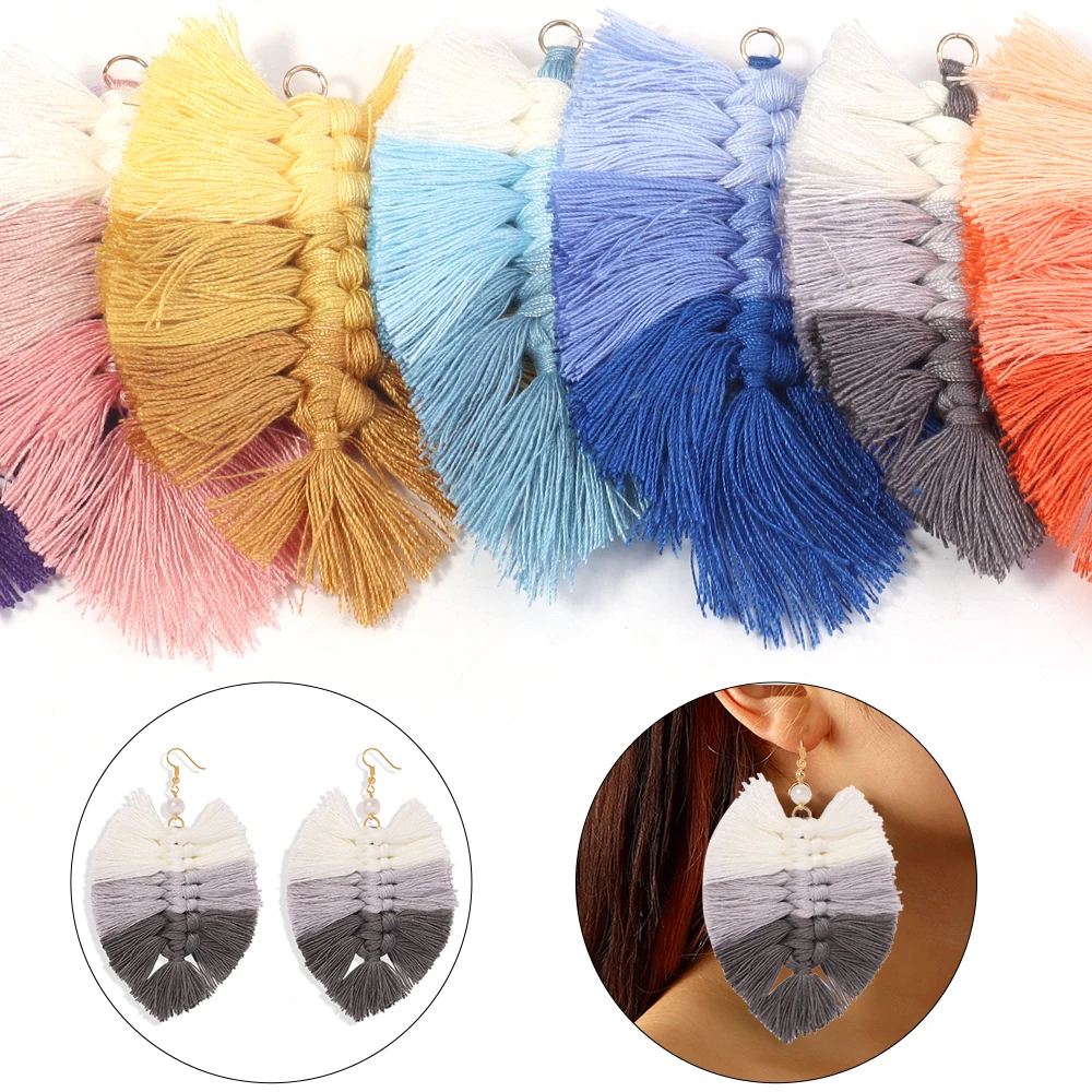 2pcs 9x7cm Gradient Tassel Pendant Macrame Earring Charms For Earring Jewelry Accessories Tassels Jewelry Finding Wholesale
2pcs 9x7cm Gradient Tassel Pendant Macrame Earring Charms For Earring Jewelry Accessories Tassels Jewelry Finding Wholesale