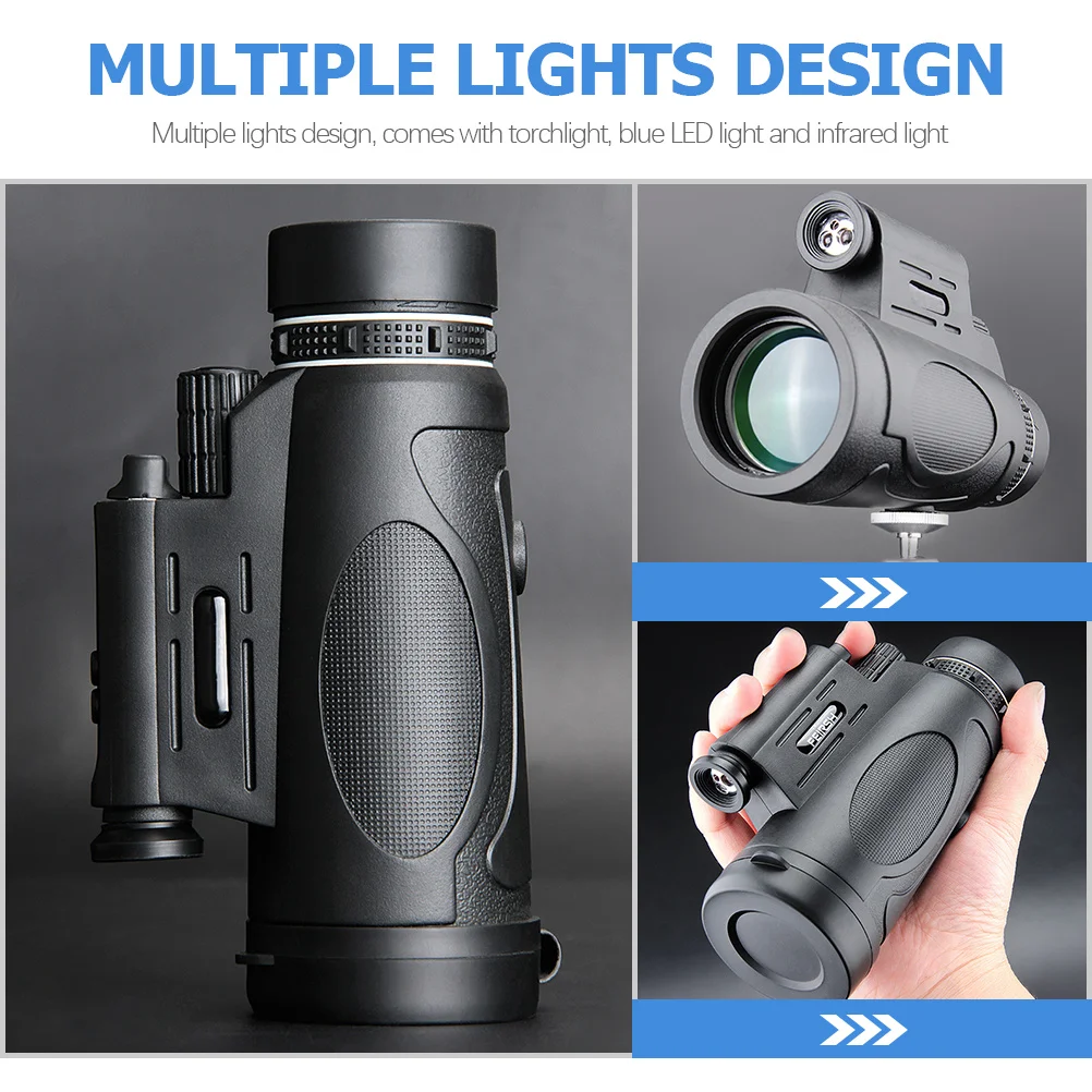 Portable Outdoor Monocular Large Eyepiece Multiple Lights Design Convenient Focus for Hiking Bird Watching Hunting Camping
Portable Outdoor Monocular Large Eyepiece Multiple Lights Design Convenient Focus for Hiking Bird Watching Hunting Camping