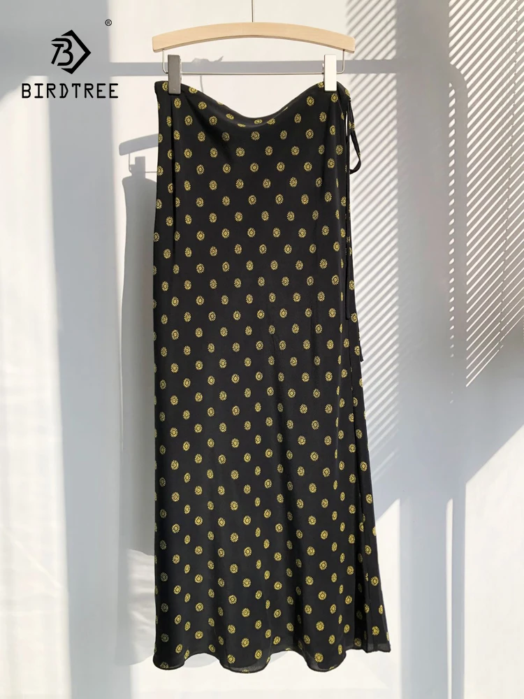 BirdTree-Women 18MM 100% Silk Elegant Skirt, Side Drawstring Dot Print, French Retro Luxury Party Skirt, 2025 Summer B55582CC
BirdTree-Women 18MM 100% Silk Elegant Skirt, Side Drawstring Dot Print, French Retro Luxury Party Skirt, 2025 Summer B55582CC