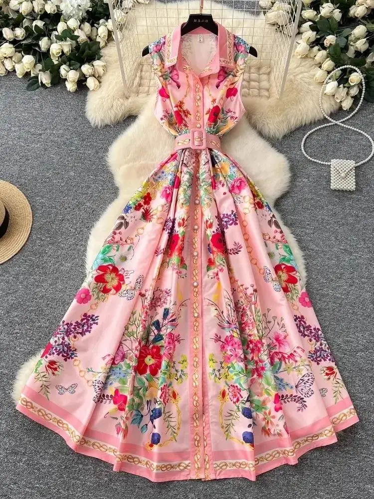 Женские однобортные пляжные длинные платья с цветочным принтом и поясом в стиле бохо, элегантные французские платья без рукавов с отложным воротником, вечерние платья
Женские однобортные пляжные длинные платья с цветочным принтом и поясом в стиле бохо, элегантные французские платья без рукавов с отложным воротником, вечерние платья