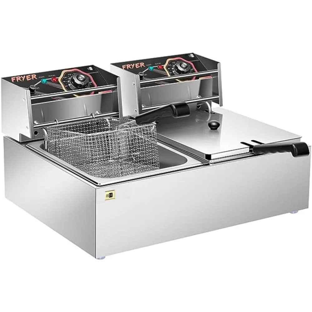 110 В 20,7 Qt Коммерческая электрическая фритюрница с 2x6,35 QT съемные корзины, защита от перегрева
110 В 20,7 Qt Коммерческая электрическая фритюрница с 2x6,35 QT съемные корзины, защита от перегрева
