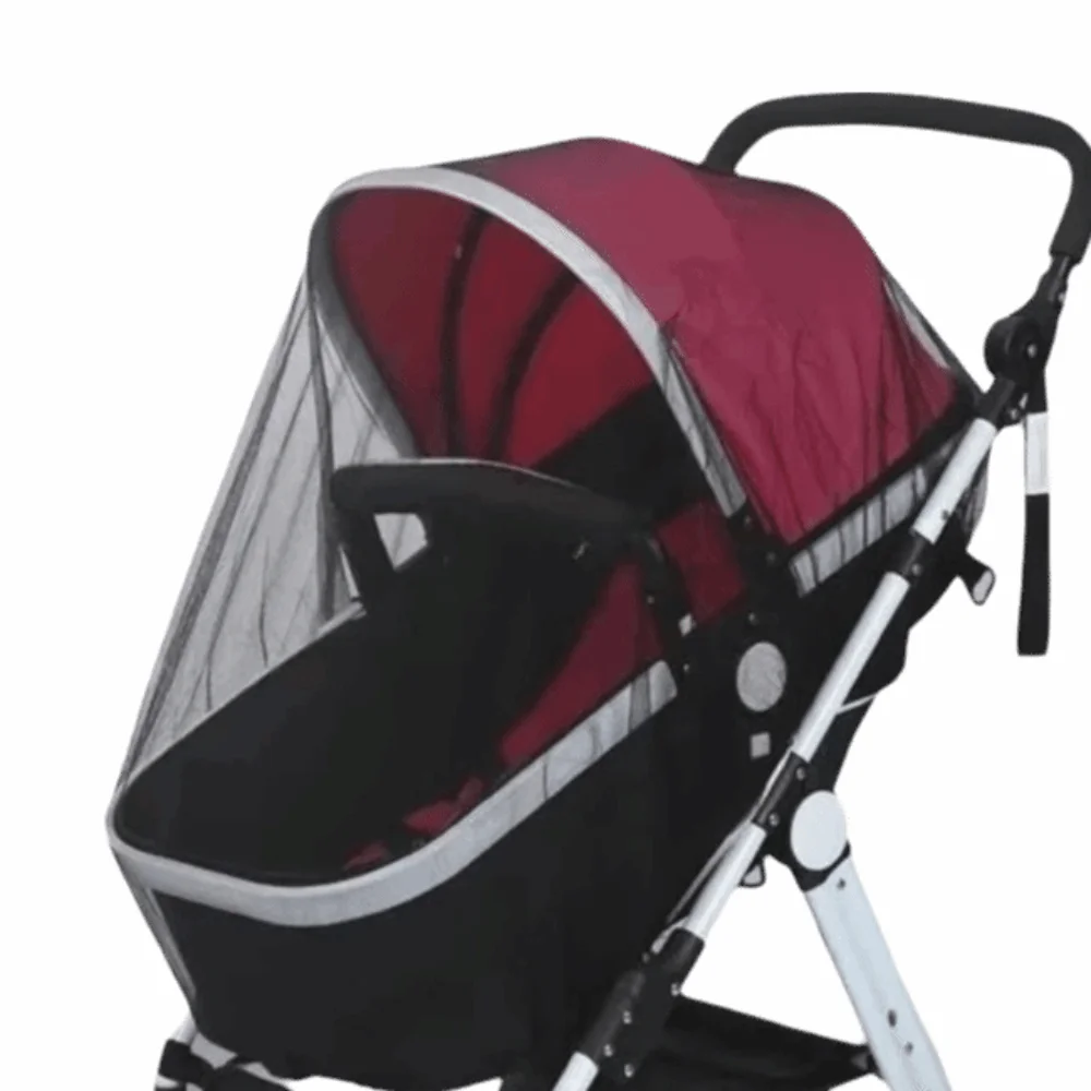 Full Coverage Pram Mosquito Net Dense Mesh Windproof Sunshade Insect Shield Net Snug Fit Design Polyester Material