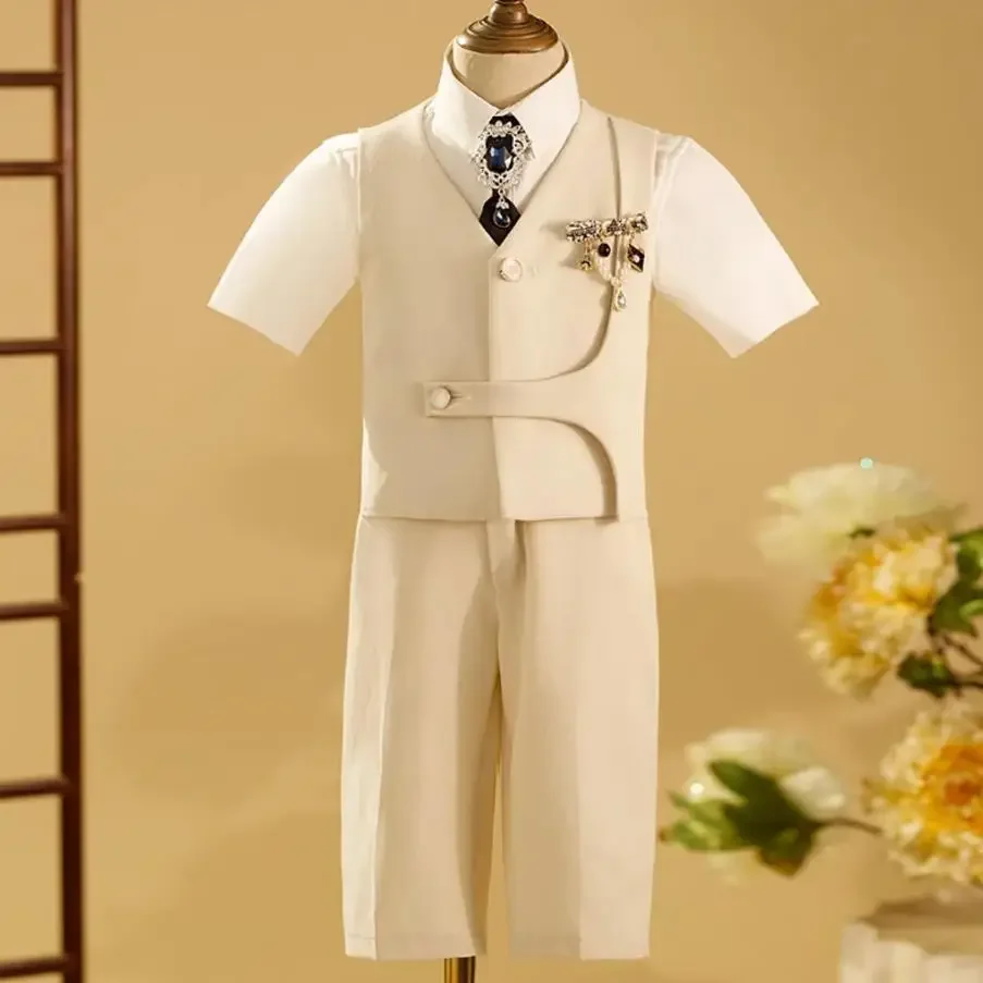 5PCS Children's Formal Prom Suits Wedding Birthday Baptism Party Gown Kids Piano Performance Costume Boys Waistcoat Sets
5PCS Children's Formal Prom Suits Wedding Birthday Baptism Party Gown Kids Piano Performance Costume Boys Waistcoat Sets
