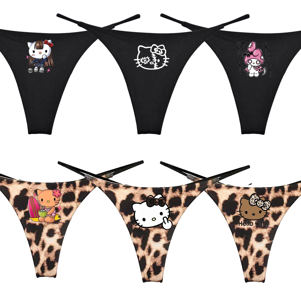 Sexy Hello Kitty Leopard Print Briefs Female Comfortable Thong Underwear Underpants Clothes Girlfriend Swim Design Festival Gift
Sexy Hello Kitty Leopard Print Briefs Female Comfortable Thong Underwear Underpants Clothes Girlfriend Swim Design Festival Gift
