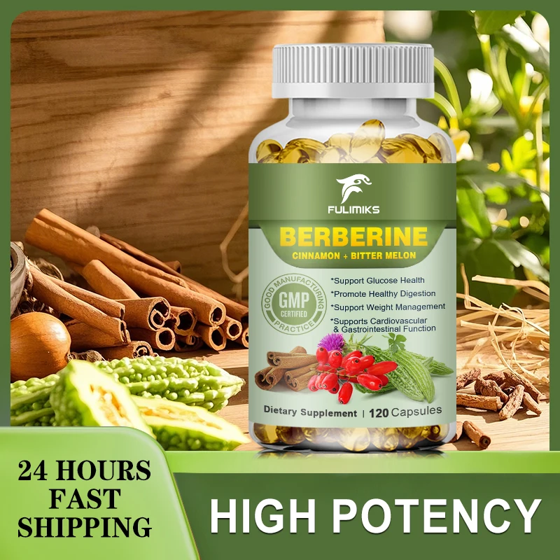 Berberine Capsules & Ceylon Cinnamon & Bitter Melon & Milk Thistle - Supports Heart & Immune System, Digestive Health
Berberine Capsules & Ceylon Cinnamon & Bitter Melon & Milk Thistle - Supports Heart & Immune System, Digestive Health