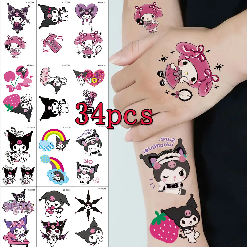 34Pcs Kids Cute Sanrio Kuromi Tattoo Stickers 3D Lovely Cartoon Temporary Tattoos Kawaii Waterproof Tattoos Stickers Decoration
34Pcs Kids Cute Sanrio Kuromi Tattoo Stickers 3D Lovely Cartoon Temporary Tattoos Kawaii Waterproof Tattoos Stickers Decoration