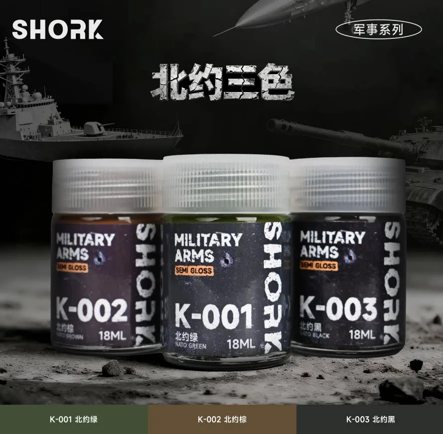 SHORK Military Series PAINT Model Oil Semi GlossyTanks Armored Vehicles NATO Tricolor Spray Painting Coloring 3D Printing
SHORK Military Series PAINT Model Oil Semi GlossyTanks Armored Vehicles NATO Tricolor Spray Painting Coloring 3D Printing