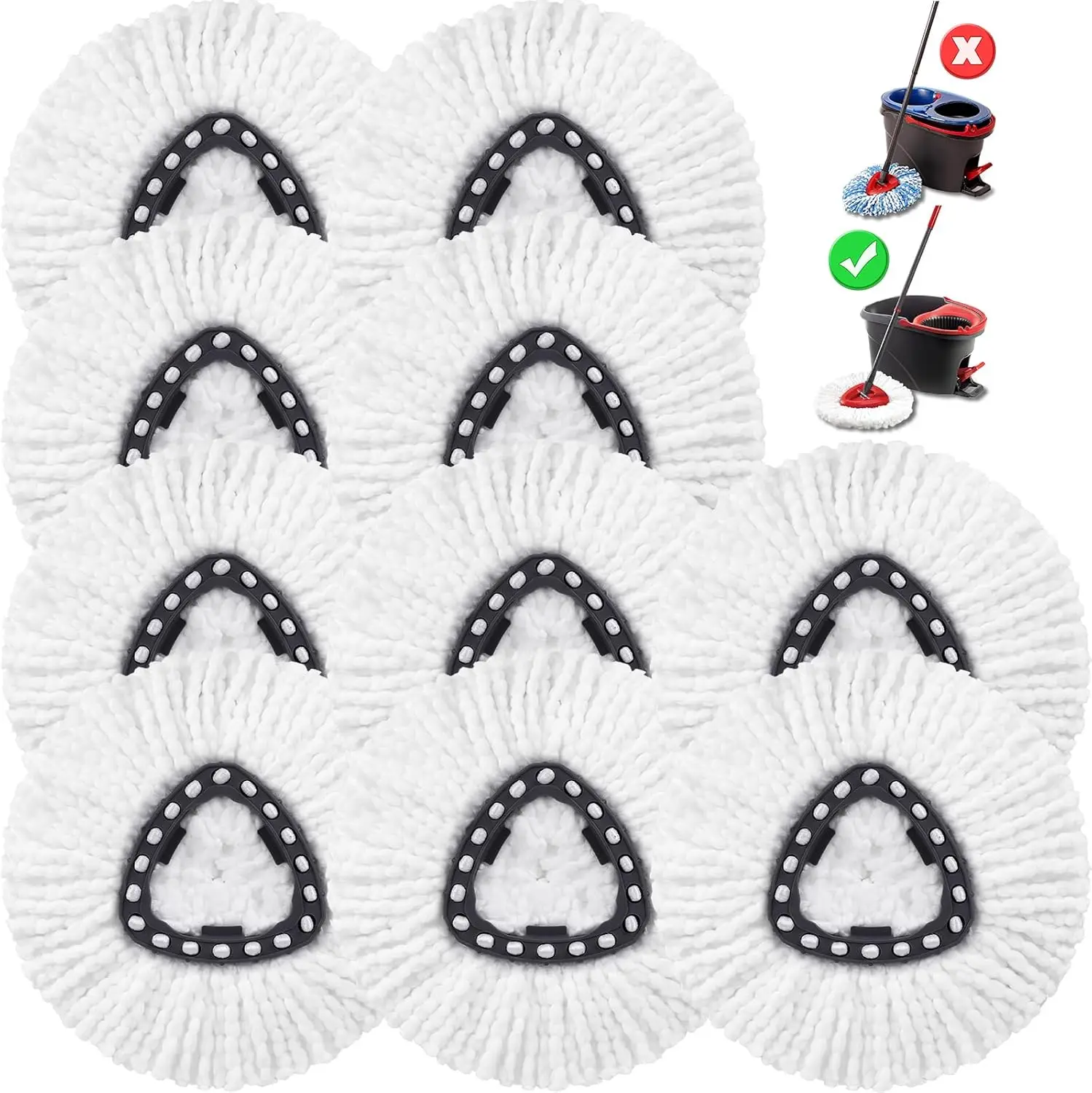 10 Pack Spin Mop Replacement Head Mop Refill Compatible with Ocedar Triangle Swivel Mops Microfiber Swivel Mop Refill,Deep Cl
10 Pack Spin Mop Replacement Head Mop Refill Compatible with Ocedar Triangle Swivel Mops Microfiber Swivel Mop Refill,Deep Cl