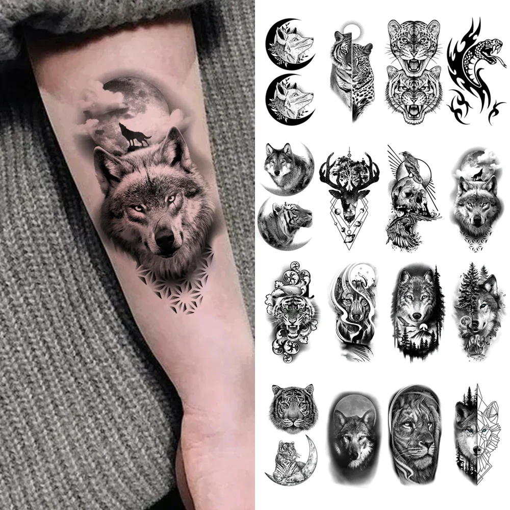 10pcs Waterproof Temporary Tattoo Sticker Dark Wolf Lion Tiger Eagle Snake Deer Skeleton Scorpion Body Art Arm Tattoo Women Men
10pcs Waterproof Temporary Tattoo Sticker Dark Wolf Lion Tiger Eagle Snake Deer Skeleton Scorpion Body Art Arm Tattoo Women Men