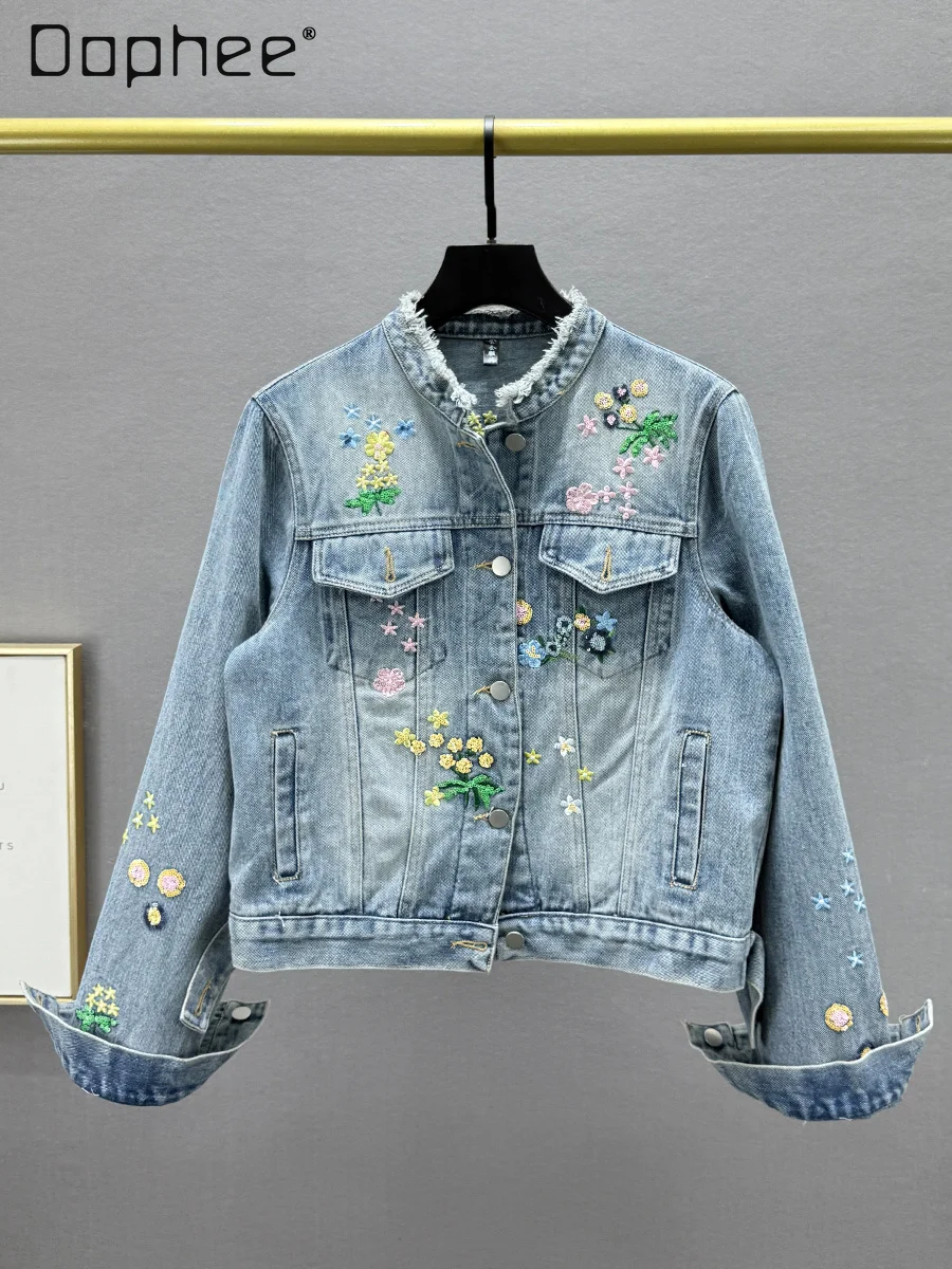Fashion Retro Embroidered Short Denim Jacket Women Spring 2025 New High Waist Loose Slim Versatile Casual Long-sleeved Jean Top
Fashion Retro Embroidered Short Denim Jacket Women Spring 2025 New High Waist Loose Slim Versatile Casual Long-sleeved Jean Top