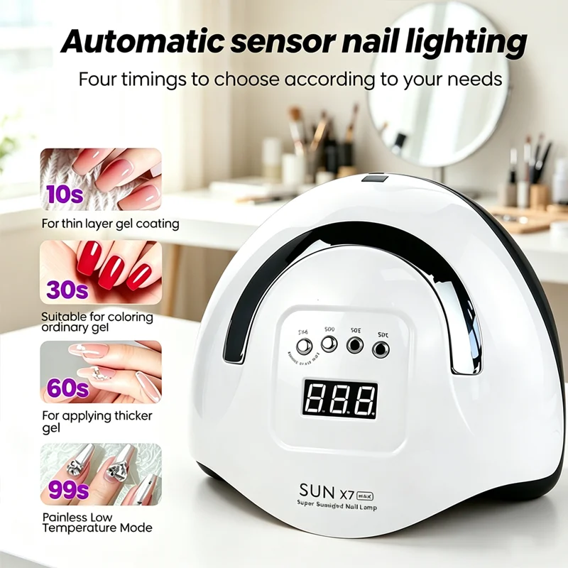 UV Gel Nail Lamp Can Be Used for Quick Drying at Regular Intervals Without Any Dead Ends 110V-240V Easy to Clean Nail Salon
UV Gel Nail Lamp Can Be Used for Quick Drying at Regular Intervals Without Any Dead Ends 110V-240V Easy to Clean Nail Salon