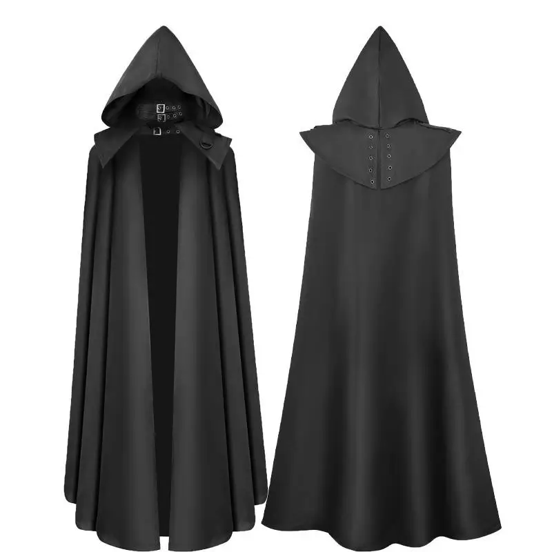Medieval Hooded Coat Gothic Style Long Trench Coat Halloween Devil Wizard Death Robe Cape Women's Ethnic Costume Stage Wear
Medieval Hooded Coat Gothic Style Long Trench Coat Halloween Devil Wizard Death Robe Cape Women's Ethnic Costume Stage Wear