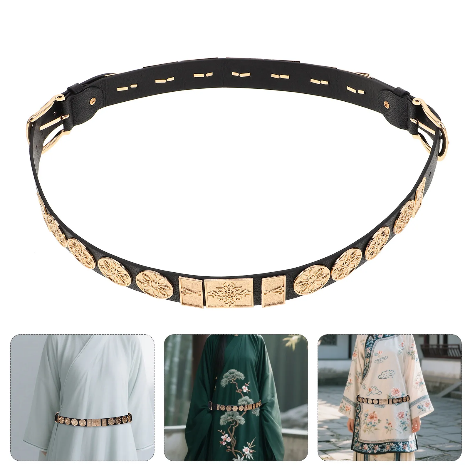Double Buckle Waist Belt PU Traditional Hanfu Sash Belt Chinese Style for Cosplay Festivals Theme Parties Retro Fashion
Double Buckle Waist Belt PU Traditional Hanfu Sash Belt Chinese Style for Cosplay Festivals Theme Parties Retro Fashion