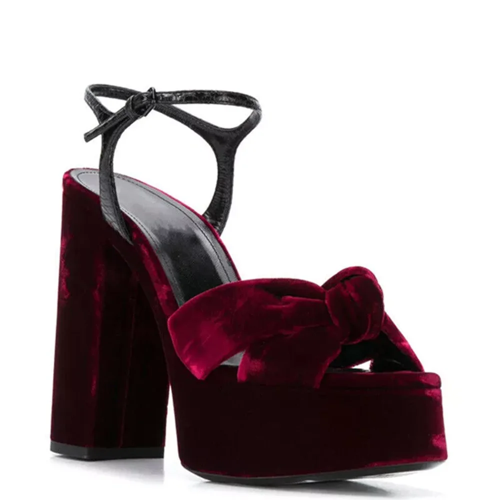 Platform Knot Peep Toe Slingback Sandals Sexy Pointed Toe Thick Heel Leather Suede New Arrivals Fashion Women Modern Shoes
Platform Knot Peep Toe Slingback Sandals Sexy Pointed Toe Thick Heel Leather Suede New Arrivals Fashion Women Modern Shoes