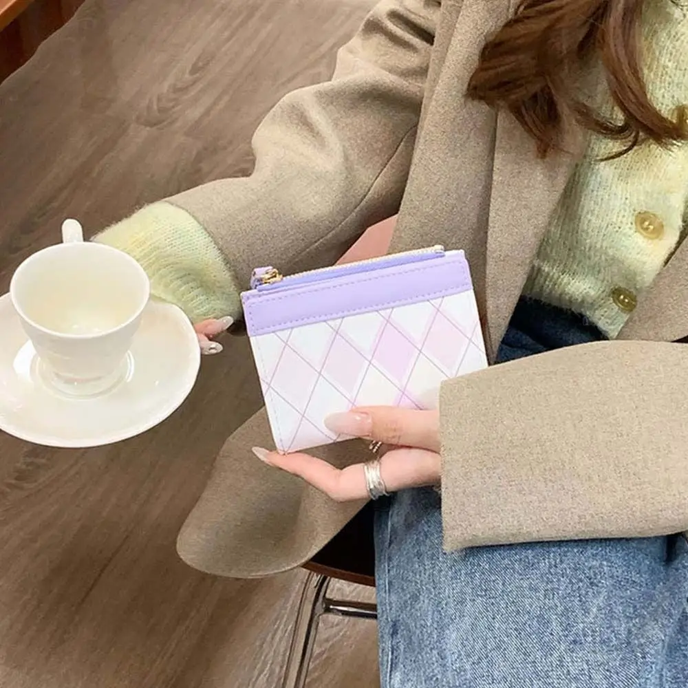 Pu Leather Rhombus Plaid Wallet Contrasting Colors Bank Card Bag Folding Purse Change Purse Coin Purse Zipper Card Holder Girls
Pu Leather Rhombus Plaid Wallet Contrasting Colors Bank Card Bag Folding Purse Change Purse Coin Purse Zipper Card Holder Girls